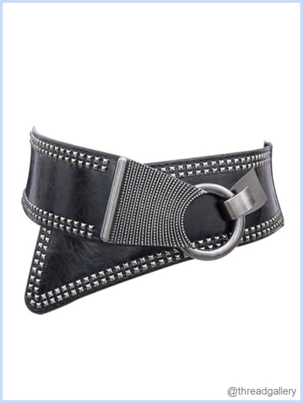 Wide Stretch Corset Belt Round Buckle Punk Rocker Waistband Cummerbund